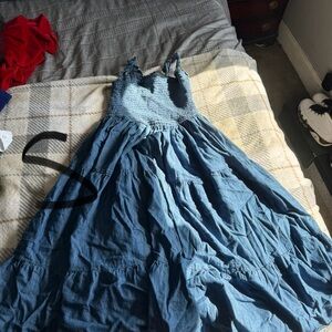 Blue Tiered Maxi Dress